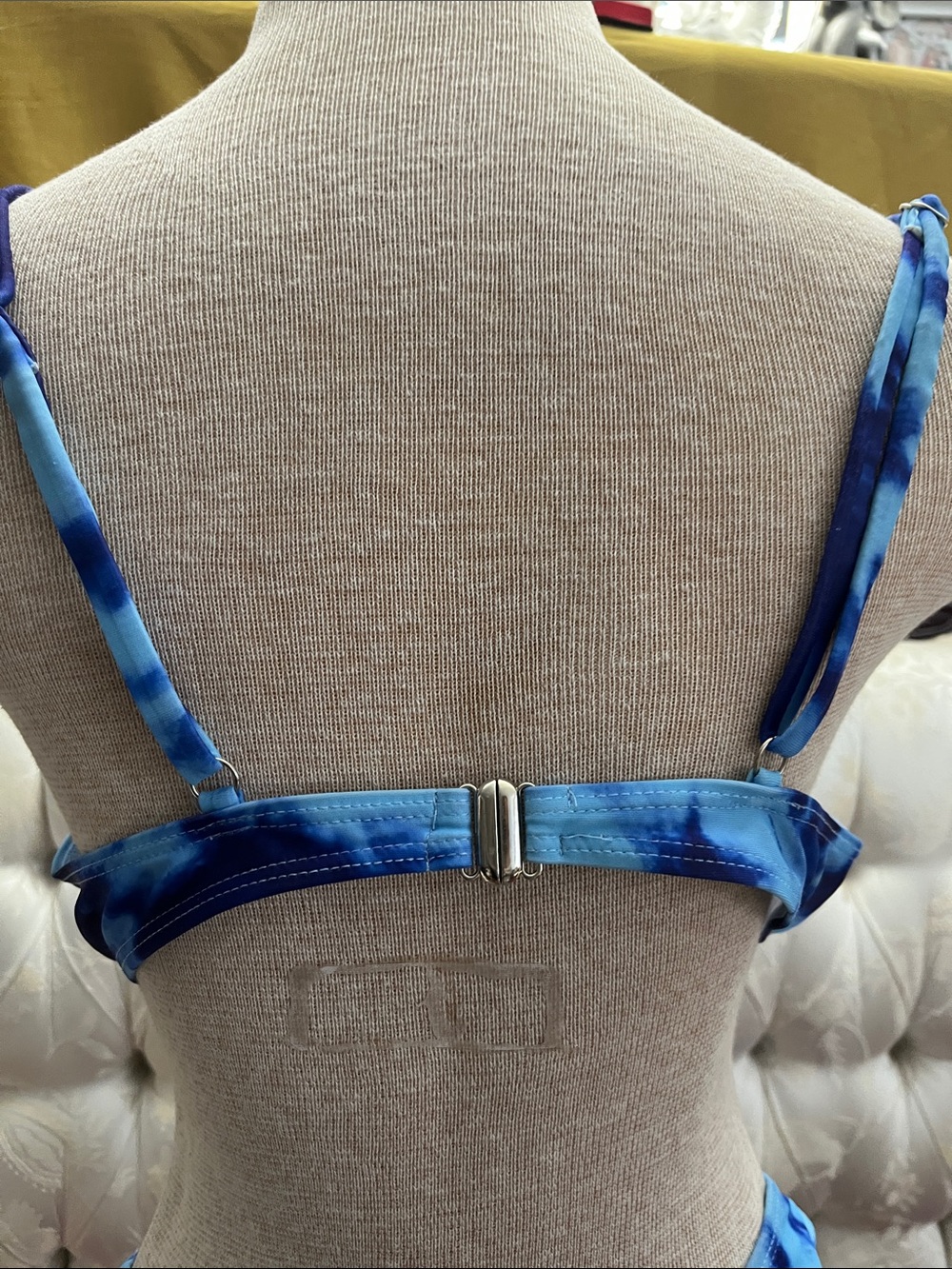 SHEIN Blue Tie-Dye Triangle Bikini Set - Ocean Mix. Large - Picture 4 of 4